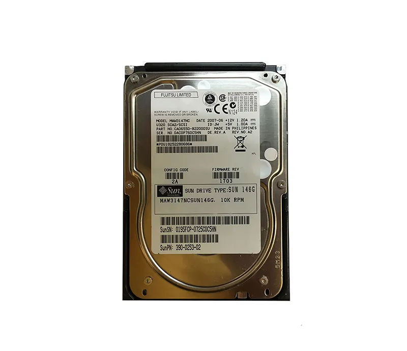 390-0253 - Sun 146GB 10000RPM SCSI 320MB/s 3.5-in Hard Drive