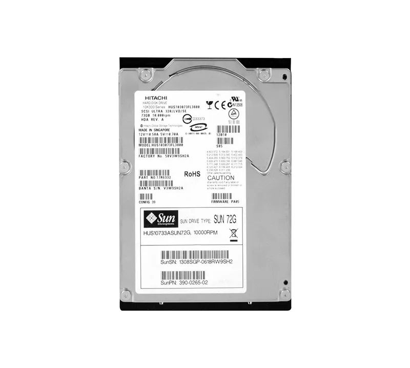 390-0265 - Sun 73GB 10000RPM SCSI 320MB/s 3.5-in Hard Drive