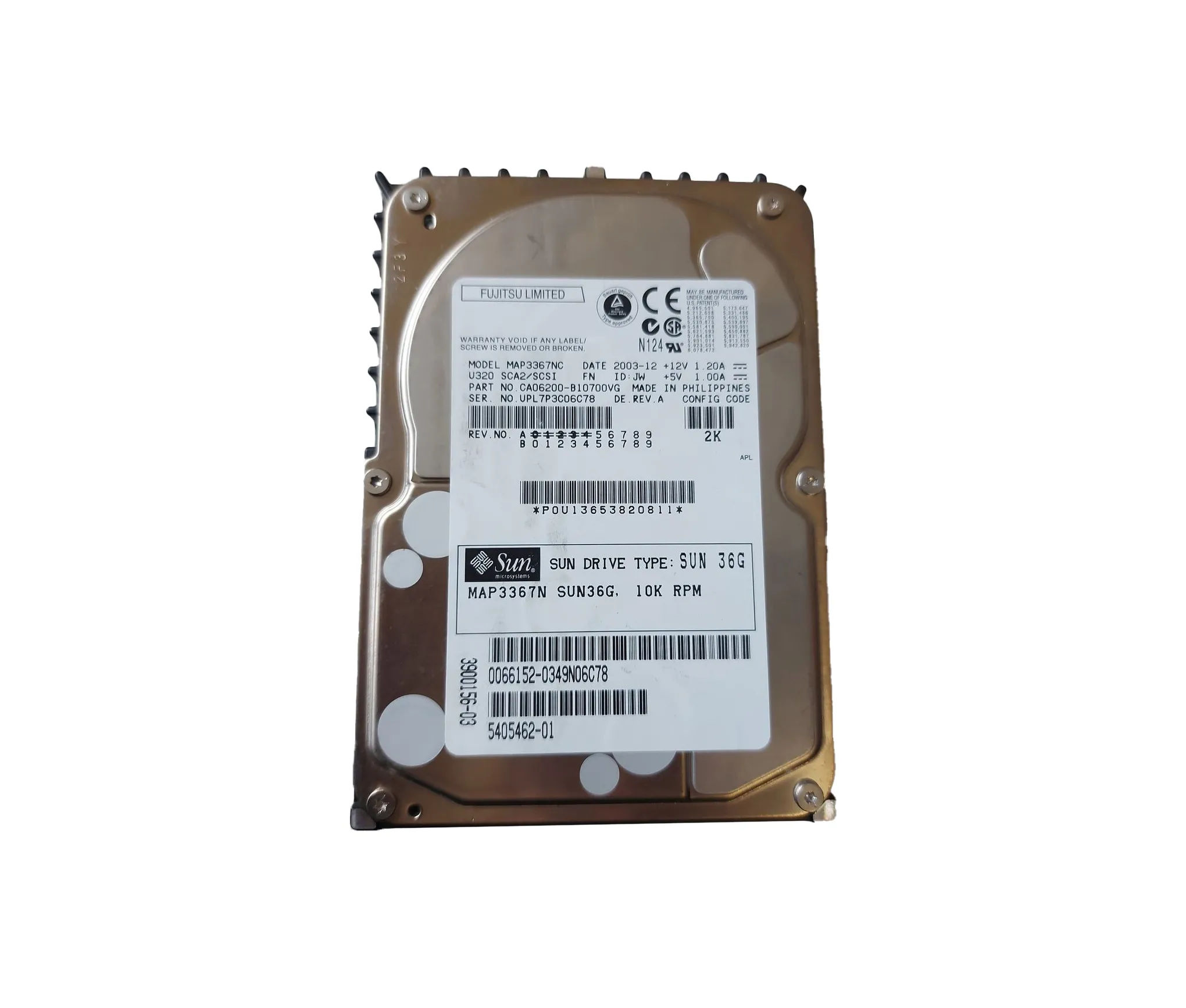 3900156-03 - Sun 36GB 10000RPM SCSI 320MB/s 3.5-in Hard Drive