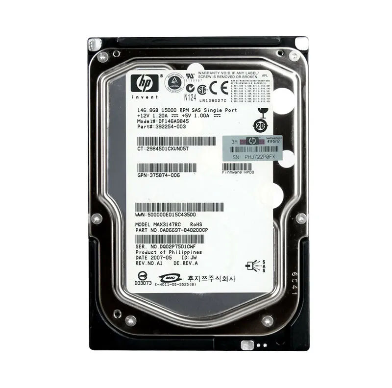 392254-003 - HP 146GB 15000RPM SAS 3Gb/s 3.5-in Hard Drive