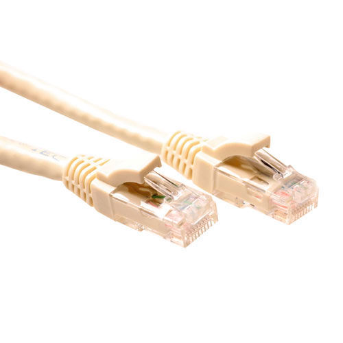 ACT Ivory 2 meter U/UTP CAT6 patch cable component level with RJ45 connectors