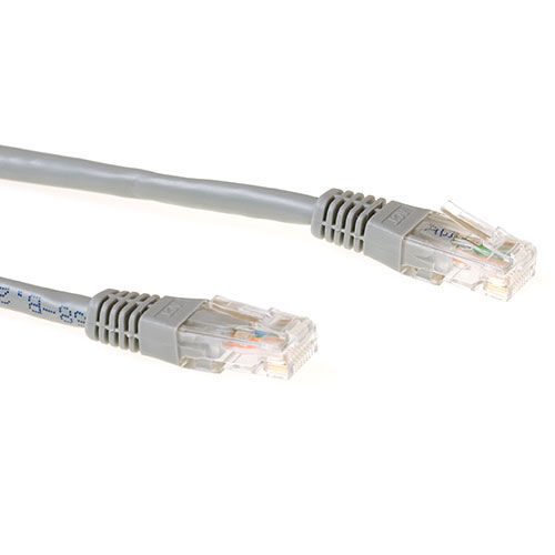 ACT Grey 10 meter LSZH U/UTP CAT6 patch cable with RJ45 connectors