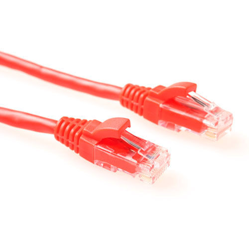 ACT Red 10 meter U/UTP CAT6 patch cable component level with RJ45 connectors