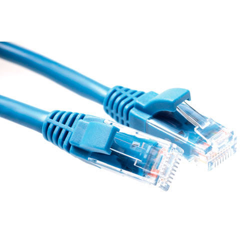 ACT Blue 0.5 meter U/UTP CAT5E patch cable component level with RJ45 connectors