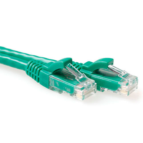 ACT Green 0.5 meter U/UTP CAT6A patch cable snagless with RJ45 connectors