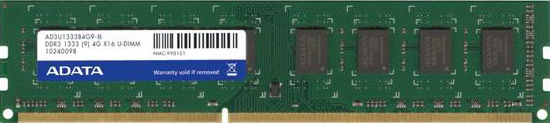 ADATA SU3U1333C4G9-R memory module 4 GB 1 x 4 GB DDR3 240-pin DIMM