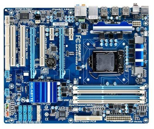 GIGABYTE GA-P55-USB3 motherboard Intel® P55 LGA 1156 (Socket H) ATX