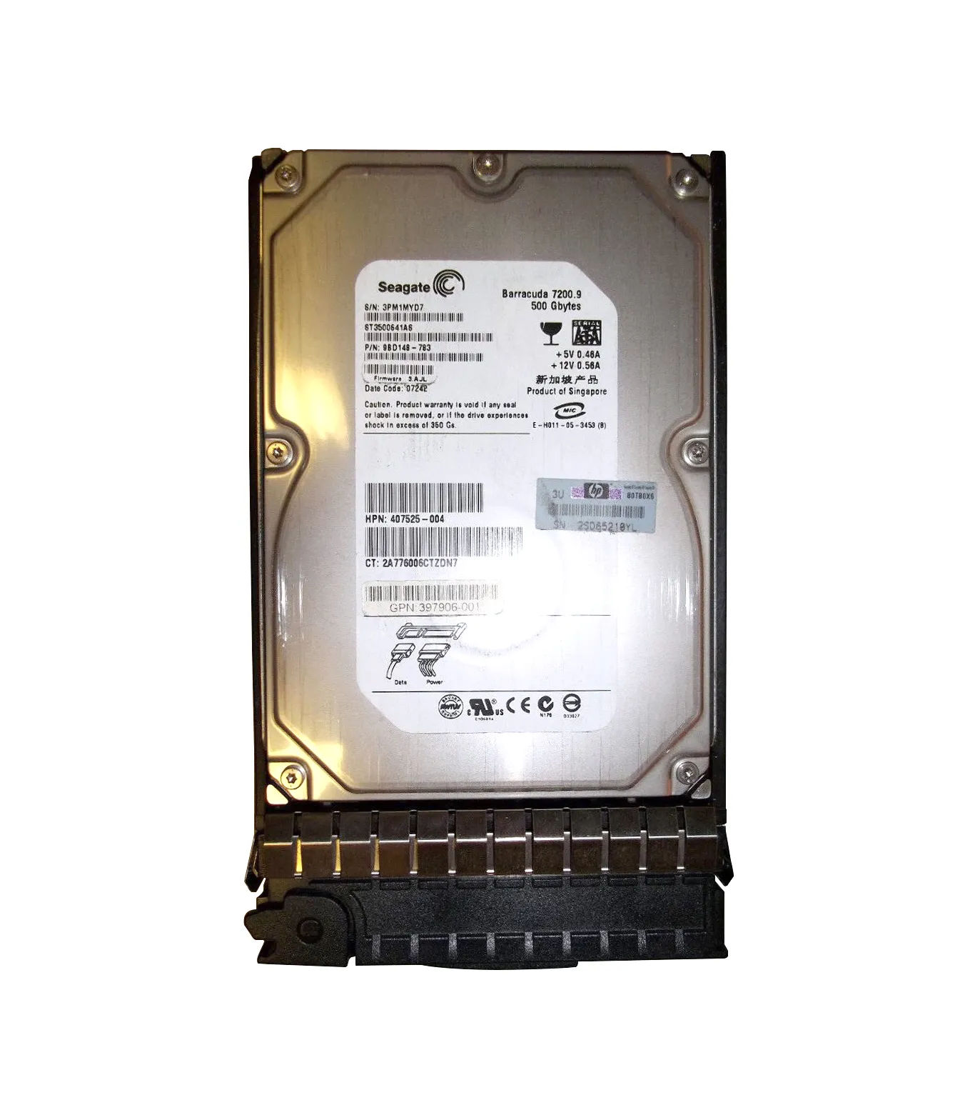 397906-001 - HP 500GB 7200RPM SATA 1.5Gb/s 3.5-in Hard Drive