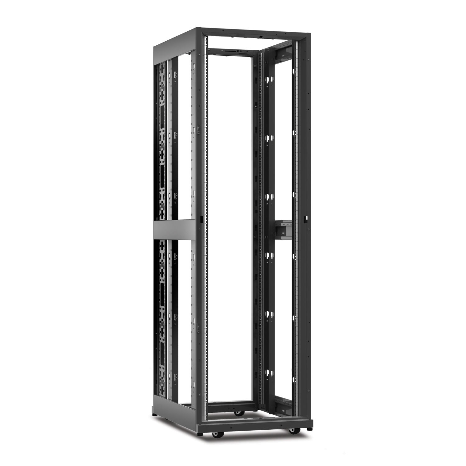 APC NetShelter AV, Server Rack Enclosure, 42U, 10-32 Threaded Rails, without Sides, Roofs, Doors, Black, 1991H x 600W x 806D mm
