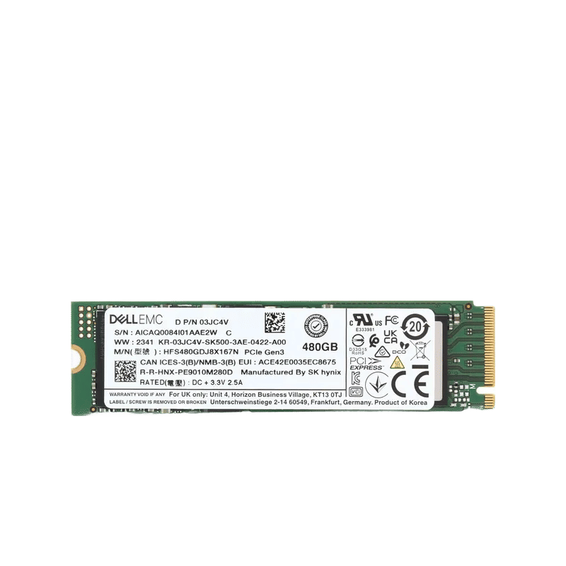 3JC4V - Dell 480GB PCI Express NVMe M.2 Solid State Drive