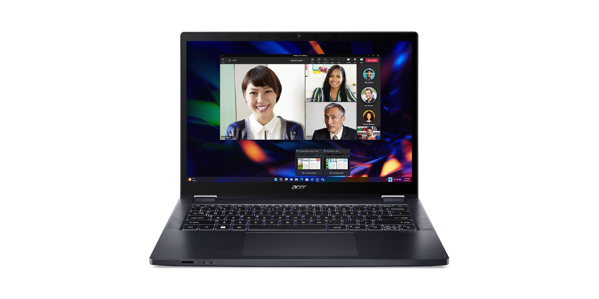 Acer TravelMate TMP414RN-53-735U Intel® Core™ i7 i7-1355U Hybrid (2-in-1) 35.6 cm (14") Touchscreen WUXGA 16 GB DDR4-SDRAM 512 GB SSD Wi-Fi 6 (802.11ax) Windows 11 Pro Blue