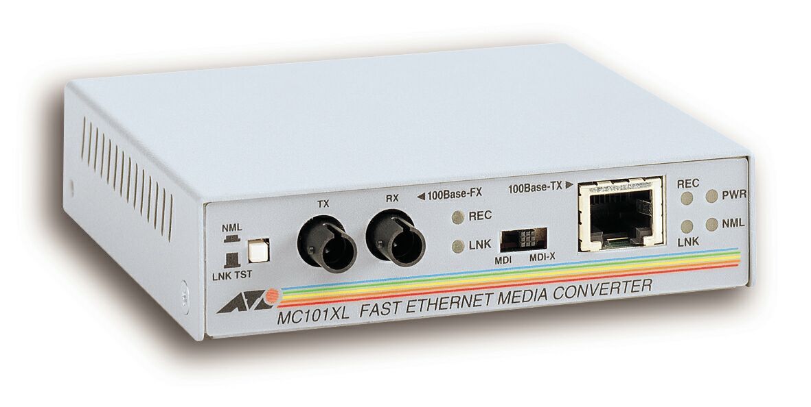 Allied Telesis 100TX to 100FX (ST) Multi-Mode Media Converter network media converter 100 Mbit/s