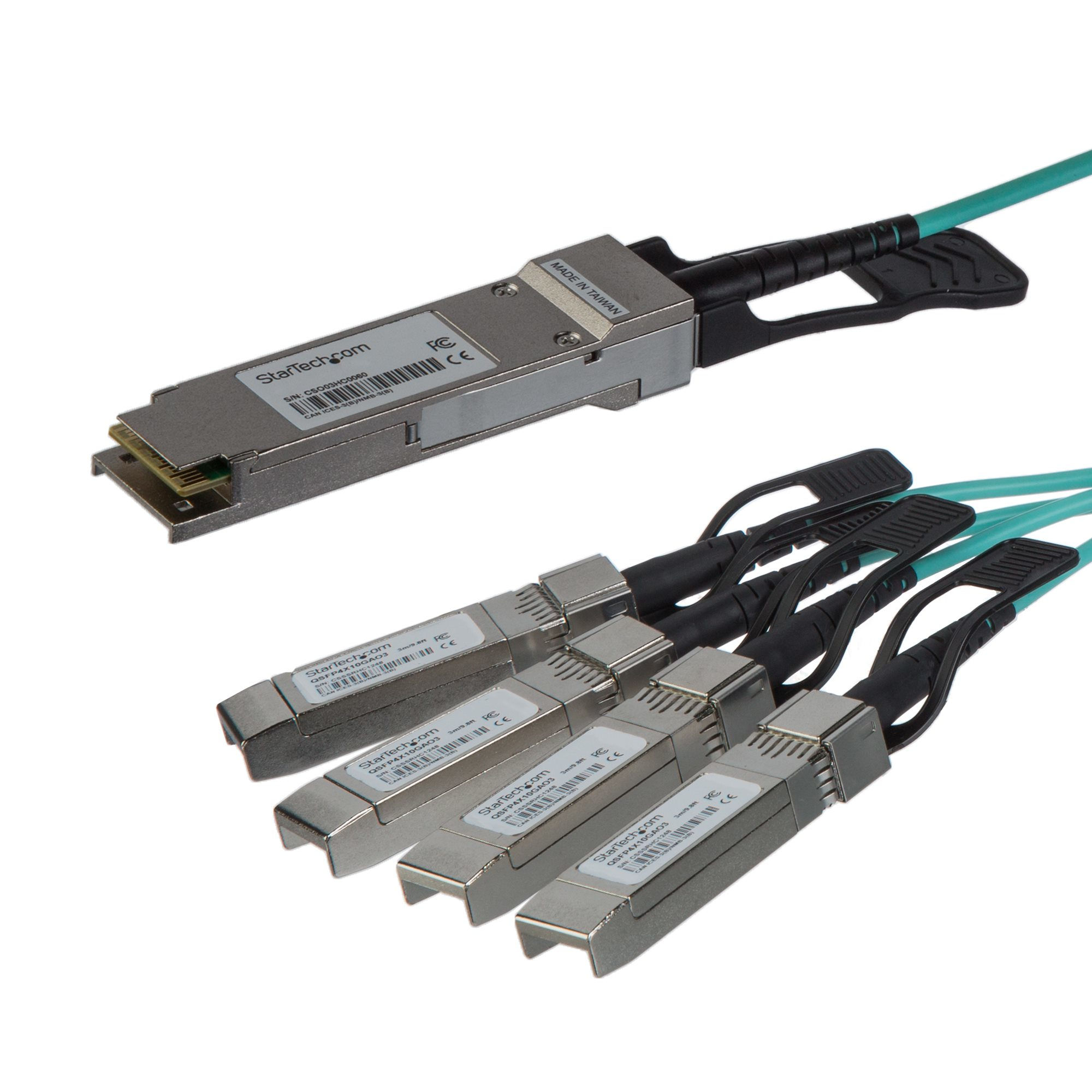 StarTech.com AOC Breakout Cable for Cisco QSFP-4X10G-AOC10M - 15m/49ft 40G 1x QSFP+ to 4x SFP+ AOC Cable - 40GbE QSFP+ Active Optical Fiber - 40Gbps QSFP Plus/Transceiver Module Breakout Cable - C9300 C3850 (QSFP4X10AO15)~AOC Breakout Cable for Cisco QSFP-4X10G-AOC10M - 15m/49ft 40G 1x QSFP+ to 4x SFP+ AOC Cable - 40GbE QSFP+ Active Optical Fiber - 40Gbps QSFP Plus/Transceiver Module Breakout Cable - C9300 C3850