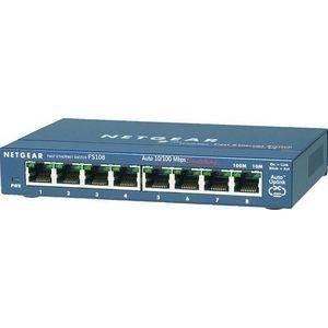 NETGEAR FS108 network switch Unmanaged Power over Ethernet (PoE) Blue