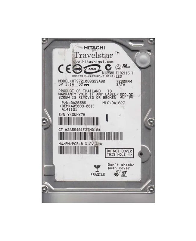 405088-001 - HP 80GB 7200RPM SATA 1.5Gb/s 2.5-in Hard Drive