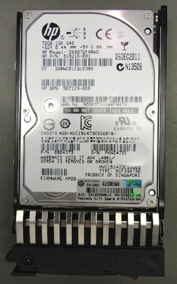 HP 512743-001 internal hard drive 72 GB 15000 RPM 2.5" SAS