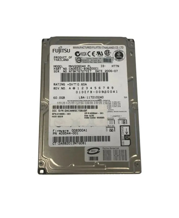 409544-001 - HP 60GB 5400RPM IDE Ultra ATA/100 (ATA-6) 2.5" Hard Drive