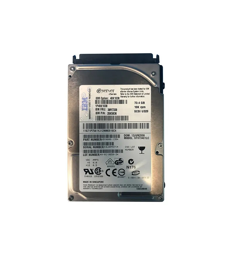 40K1038 - IBM 73.4GB 10000RPM SCSI 320MB/s 2.5-in Hard Drive