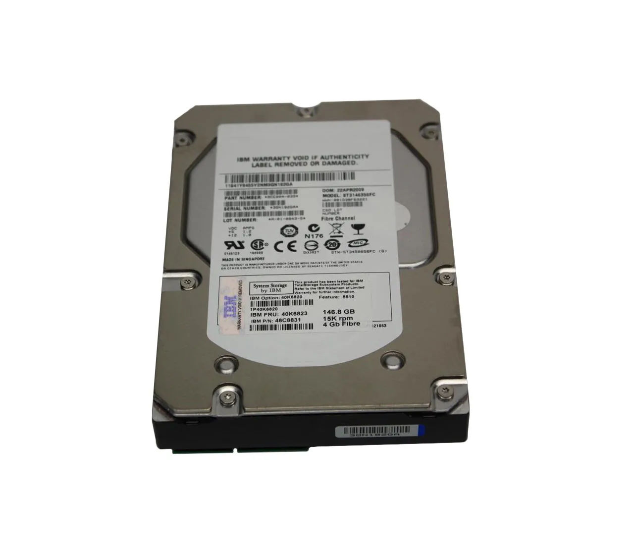 40K6820 - IBM 146GB 15000RPM Fibre Channel 4Gb/s 3.5-in Hard Drive