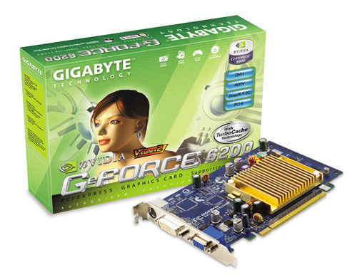 GIGABYTE GV-NX62TC256DE graphics card NVIDIA GeForce 6200 GDDR