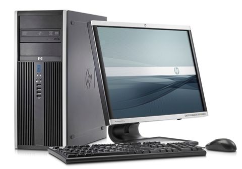 HP Compaq Elite 8000 Elite MT + LA1905wg Intel® Core™2 Duo E8500 4 GB DDR3-SDRAM 320 GB HDD Intel® GMA 4500M Windows 7 Professional Mini Tower PC Black