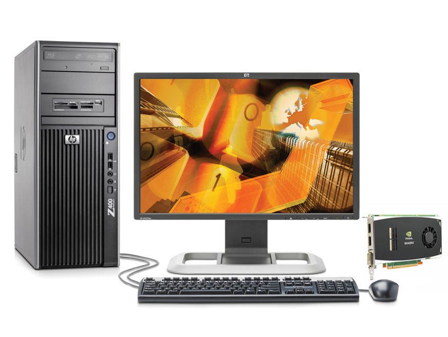HP Z400 CMT + NVIDIA Quadro FX1800 + LP2475w Intel® Xeon® 3000 Sequence W3520 4 GB DDR3-SDRAM Windows 7 Professional Minitower Workstation
