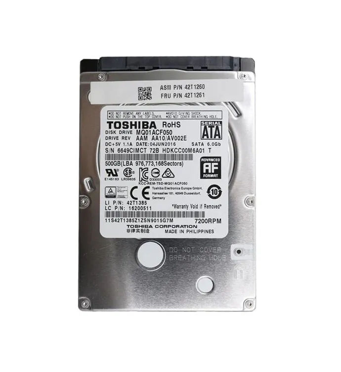 42T1261 - Lenovo 500GB 7200RPM SATA 6Gb/s 2.5-in Hard Drive