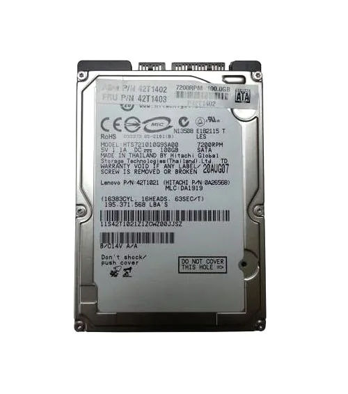 42T1403 - IBM 100GB 7200RPM SATA 1.5Gb/s 2.5-in Hard Drive