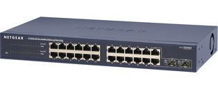 NETGEAR ProSafe™ 24 Port Gigabit Rackmount Switch with 2 SFP slots