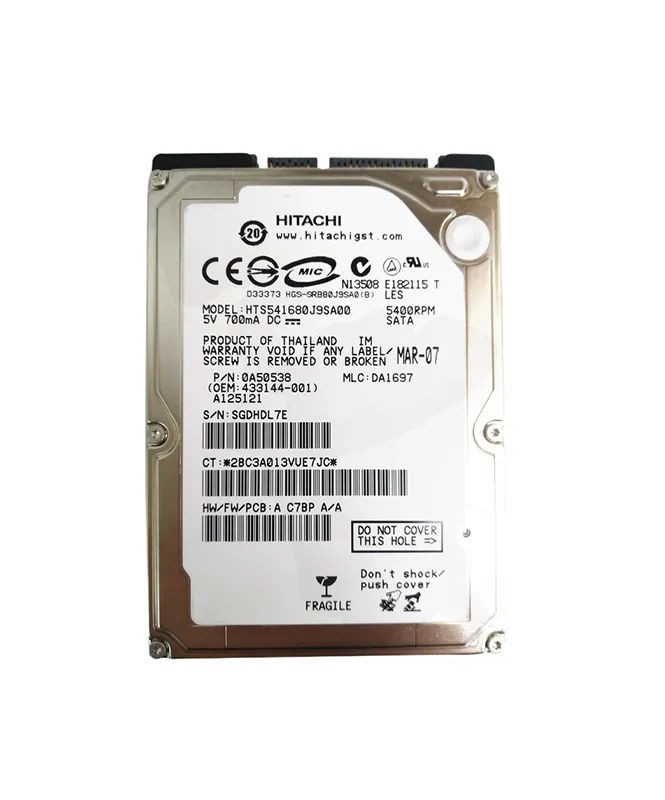 433144-001 - HP 80GB 5400RPM SATA 1.5Gb/s 2.5-in Hard Drive