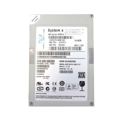 43W7617 - IBM 15.8GB 2.5 inch 1.5Gb/s SATA Solid State Drive