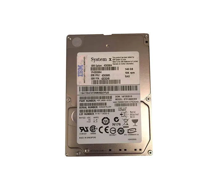 43X0864 - IBM 146GB 10000RPM SAS 3Gb/s 2.5-in Hard Drive
