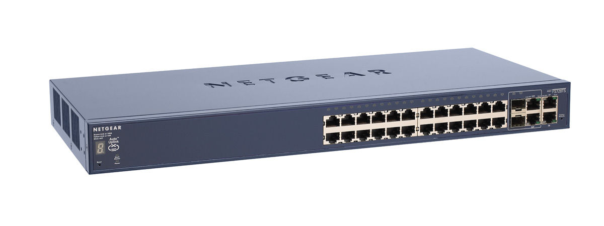 NETGEAR ProSafe™ 24 Port 10/100 Stackable Smart Switch + 4 Gigabit Ports