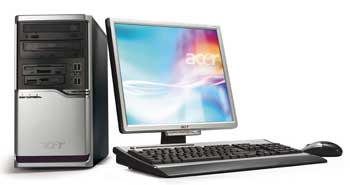 Acer Power AcerPower FG + AL1916AS Intel® Celeron® 0.5 GB DDR2-SDRAM 80 GB Windows XP Professional Tower PC