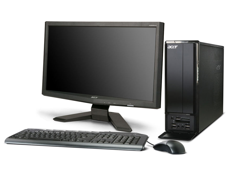 Acer Aspire X1200 + X223Wbd AMD Athlon X2 5600+ 3 GB DDR2-SDRAM 320 GB NVIDIA GeForce 8200 Windows Vista Home Premium SFF PC Black