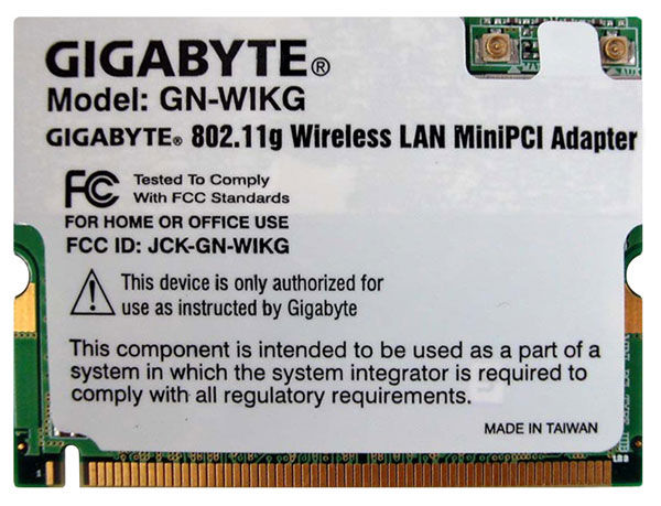 GIGABYTE GN-WIKG network card 54 Mbit/s
