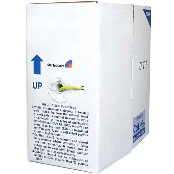 StarTech.com Bulk Cat6 Ethernet Cable - 1000 ft. - Stranded - CM-Rated for In-Wall Use - Yellow