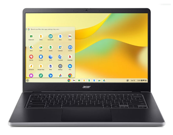Acer Chromebook C936-C1DM Intel® N N100 35.6 cm (14") Full HD 8 GB LPDDR5-SDRAM 64 GB Flash Wi-Fi 6E (802.11ax) ChromeOS Black