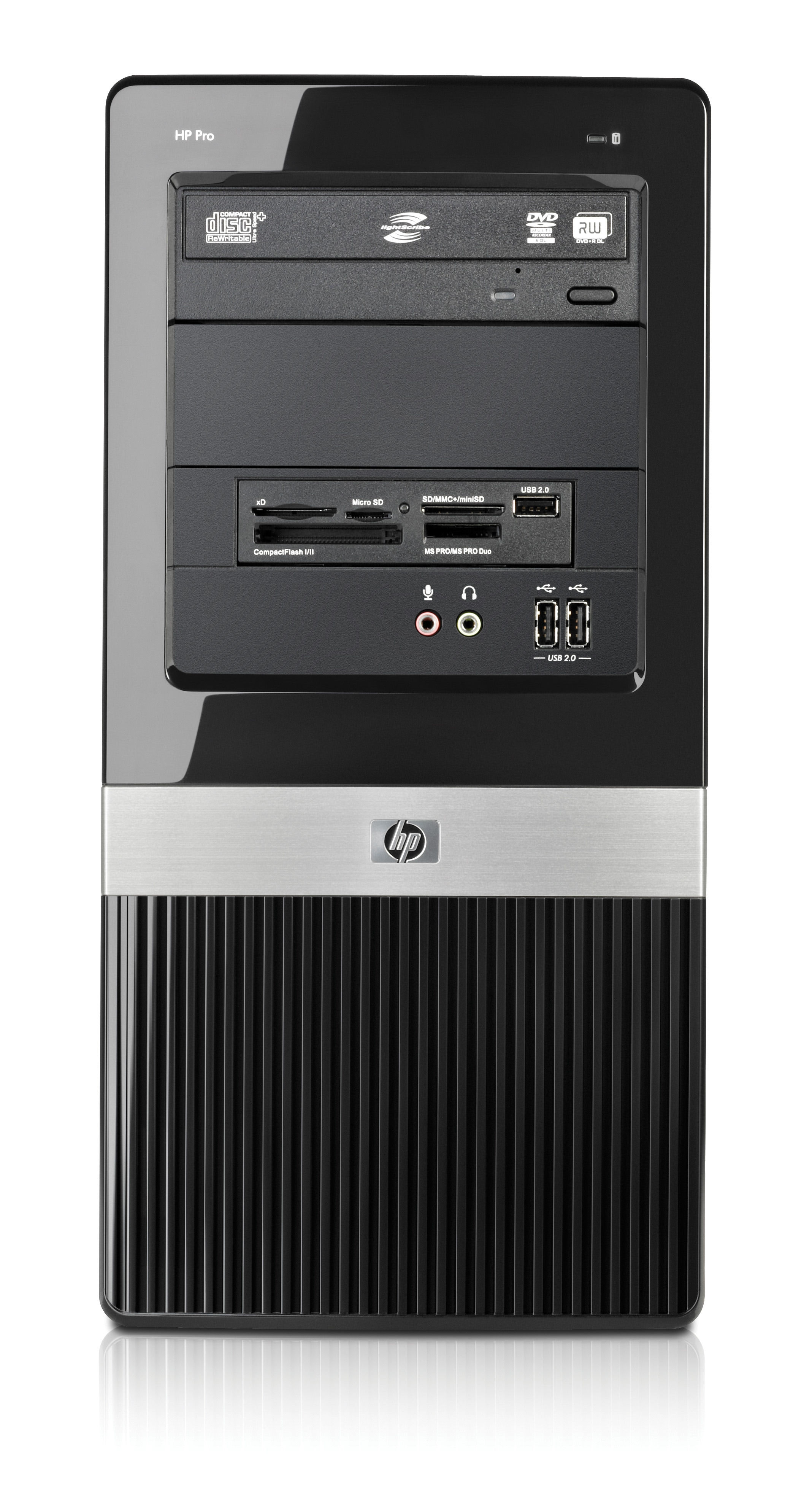 HP Pro 3010 Intel® Pentium® E5300 2 GB DDR3-SDRAM 320 GB Intel® GMA X4500HD Windows 7 Professional Micro Tower PC