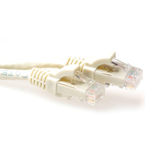 ACT Ivory 0.5 meter U/UTP CAT6 patch cable snagless with RJ45 connectors