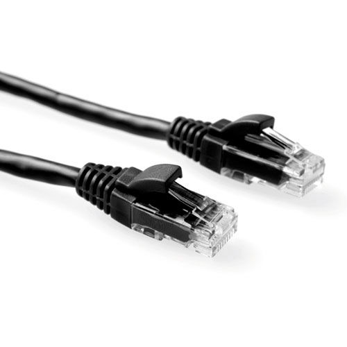 ACT Black 10 meter U/UTP CAT6 patch cable snagless with RJ45 connectors