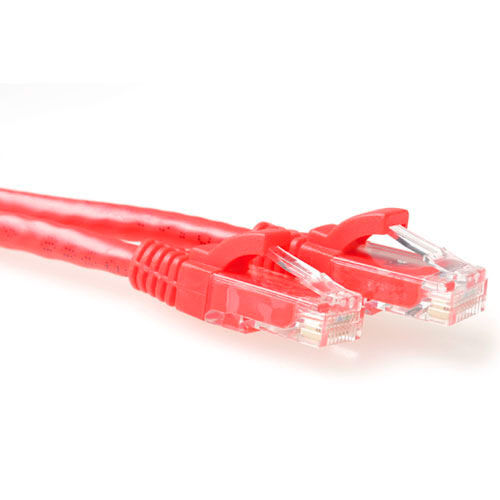 ACT Red 0.5 meter U/UTP CAT6 patch cable snagless with RJ45 connectors