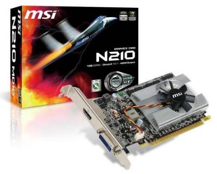 MSI N210-MD1G graphics card GeForce 210 1 GB GDDR2