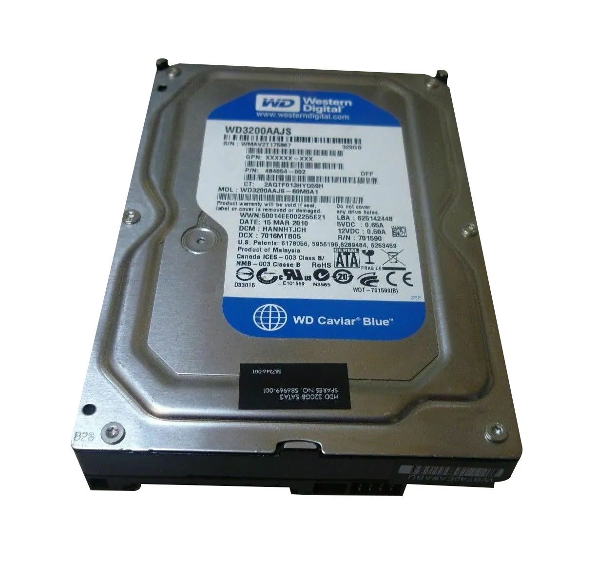 484054-002 - HP 320GB 7200RPM SATA 3Gb/s 3.5-in Hard Drive