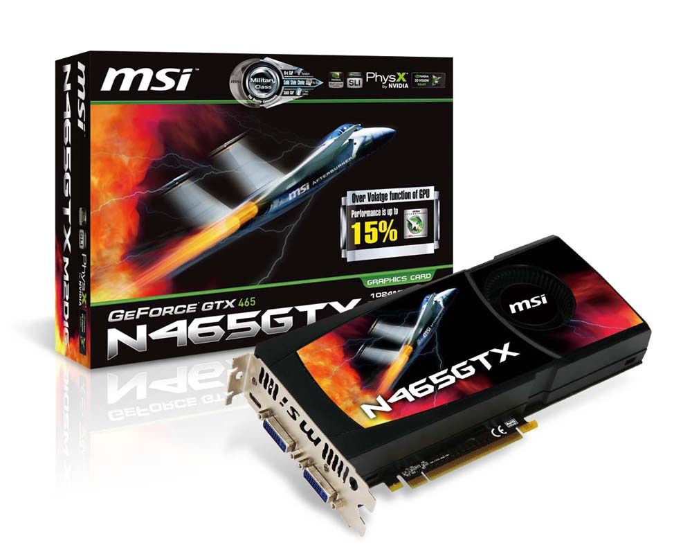 MSI V222-022R graphics card NVIDIA GeForce GTX 465 1 GB GDDR5