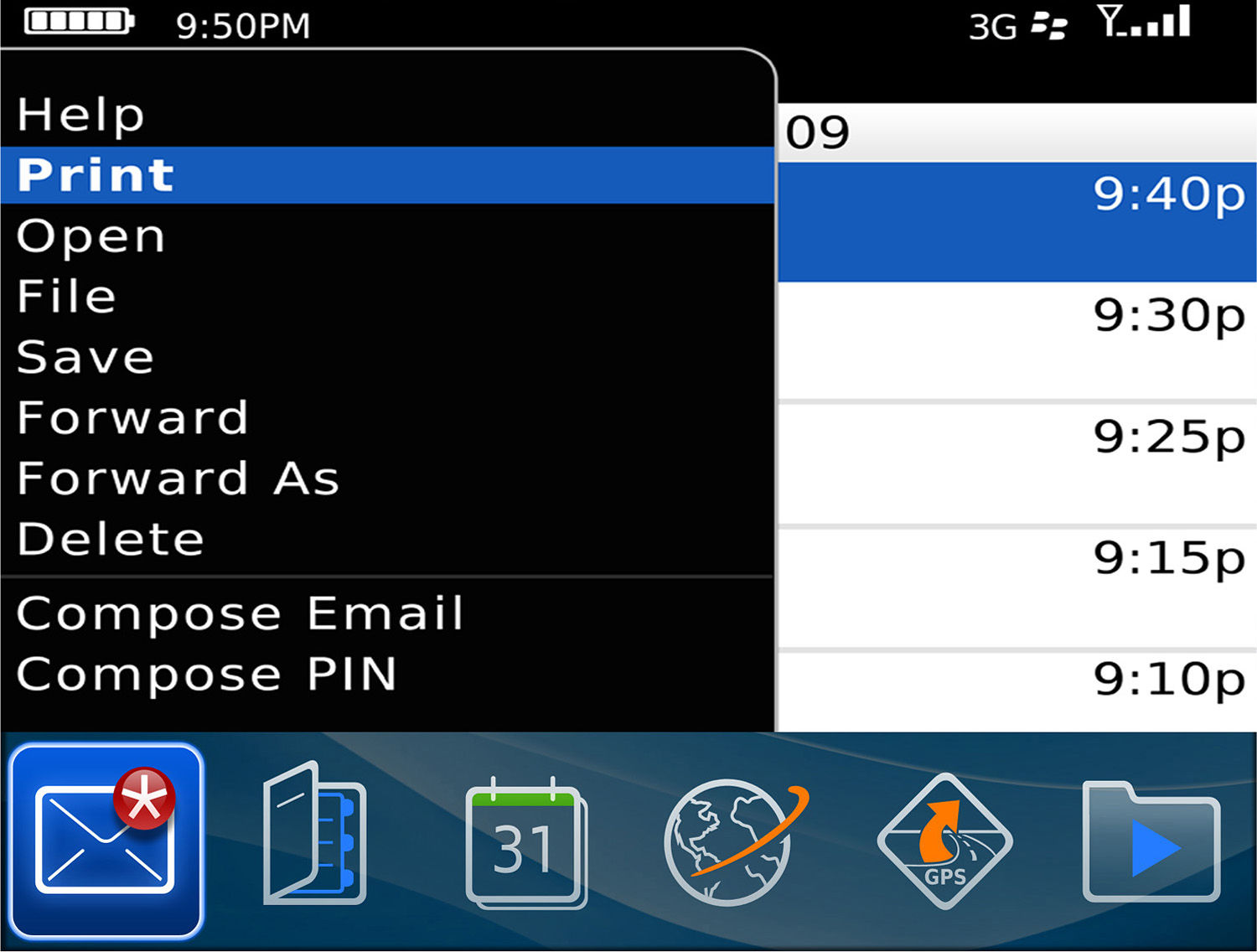 HP ePrint BlackBerry Mobile App