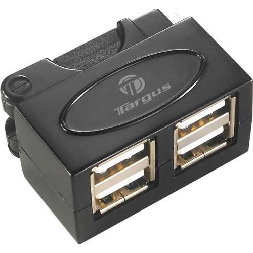 Targus Micro Travel USB 2.0 4-Port Hub 480 Mbit/s Black