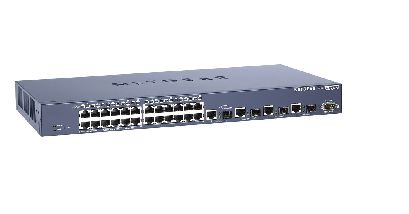 NETGEAR ProSafe™ 24-Port 10/100 L3 Managed Stackable Switch with 4 Gigabit Ports