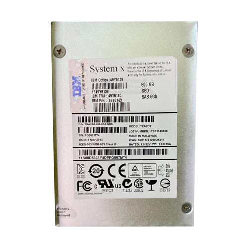 IBM 49Y6140 800GB SAS 6G 2.5in MLC Hot-Swap SSD