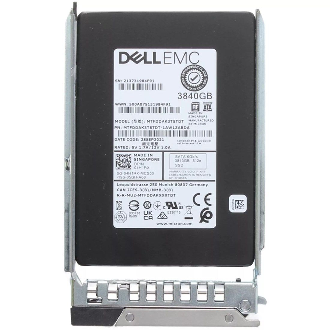 4H1RX - Dell 3.84TB SATA Triple-Level Cell SFF 2.5" Solid State Drive